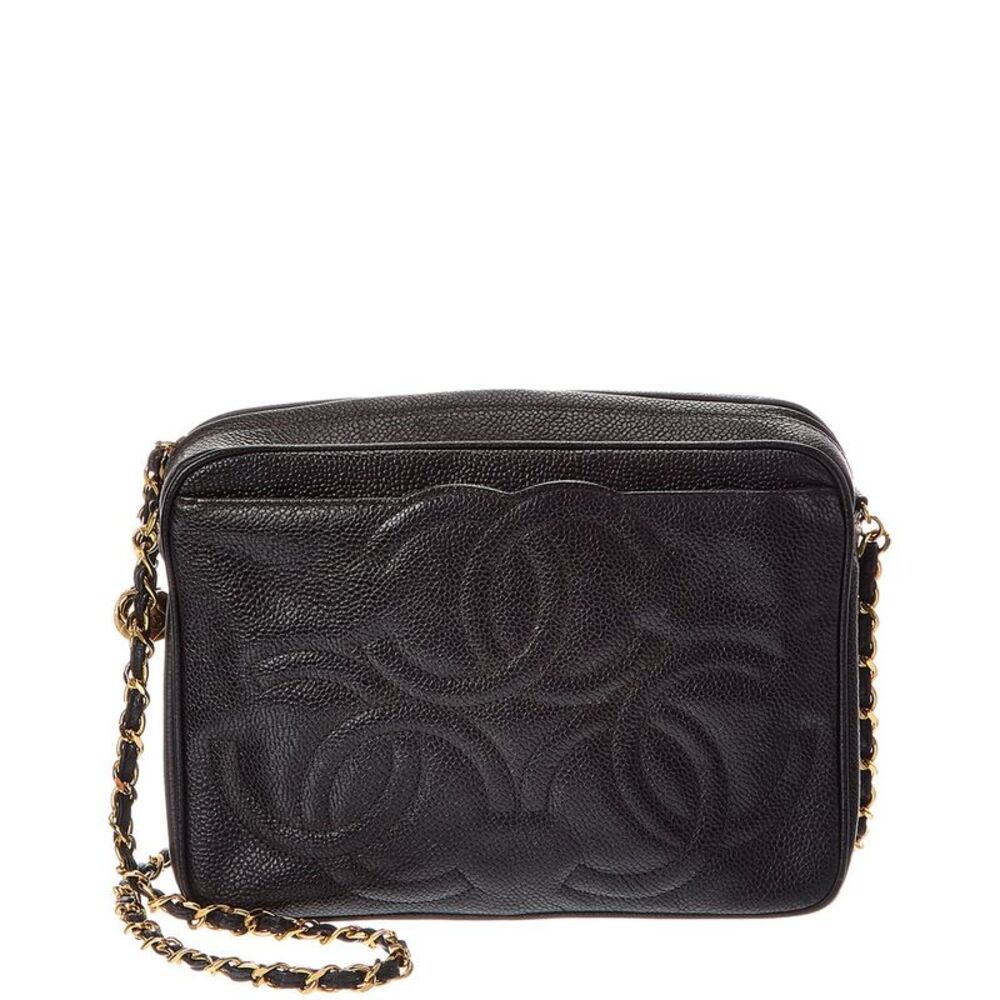 Chanel Black Caviar Leather C Camera Bag (Authentic Pre-Loved)